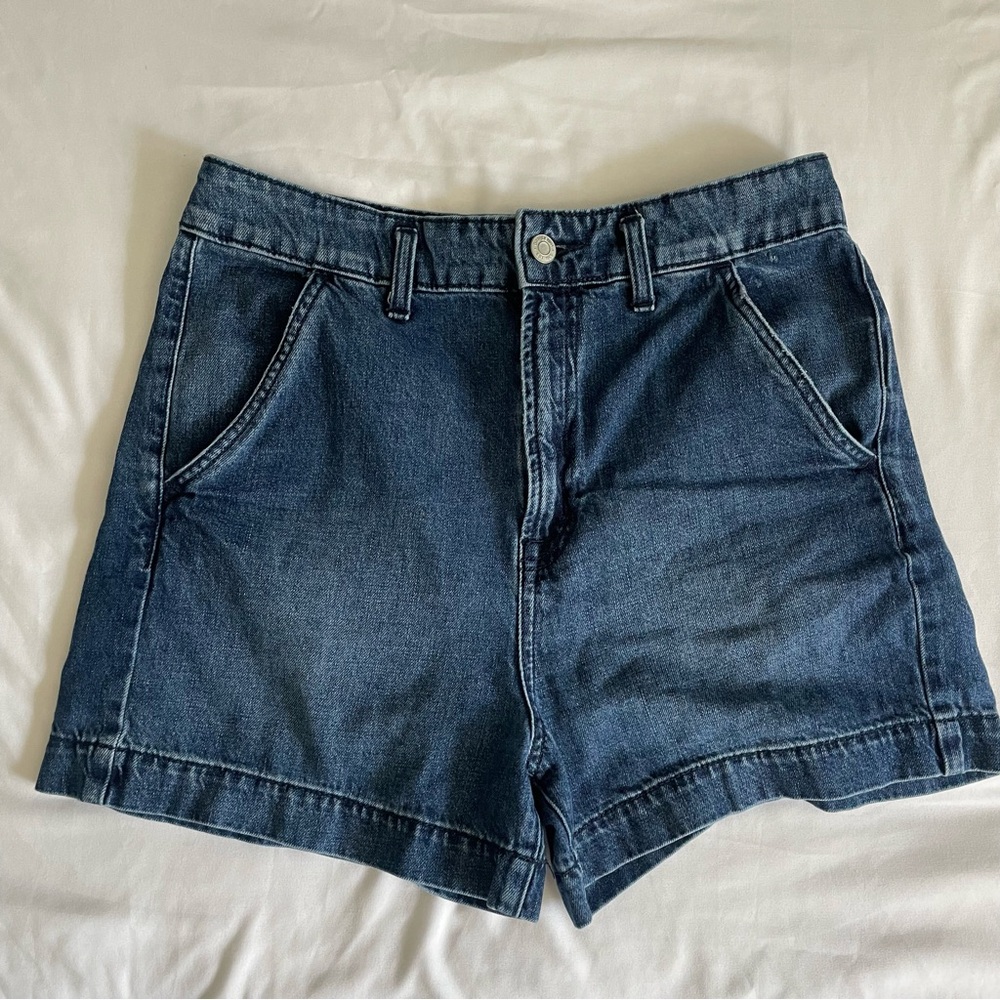 3 for $30 | Gap Denim 3.5" Jean Shorts High Rise Retro Vintage Style Dark Wash - Picture 3 of 12
